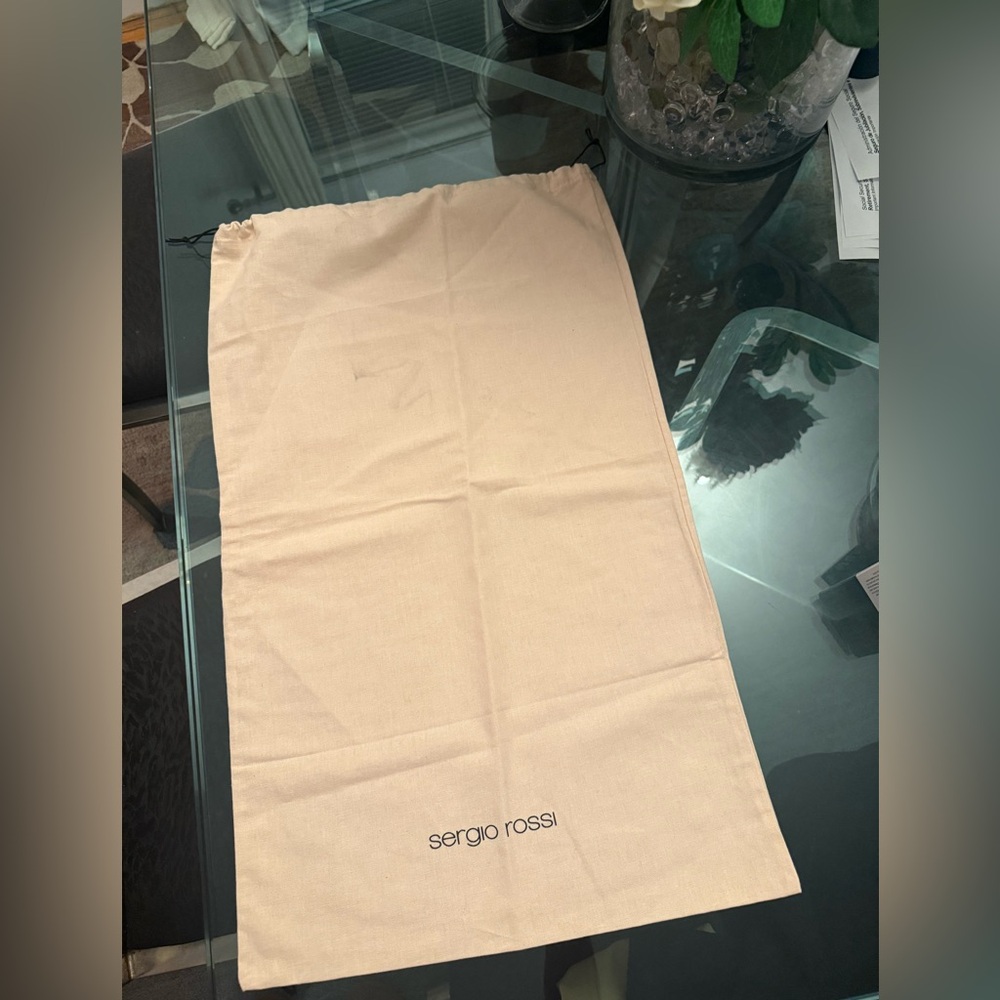 Sergio Rossi Cream Shoe Bag